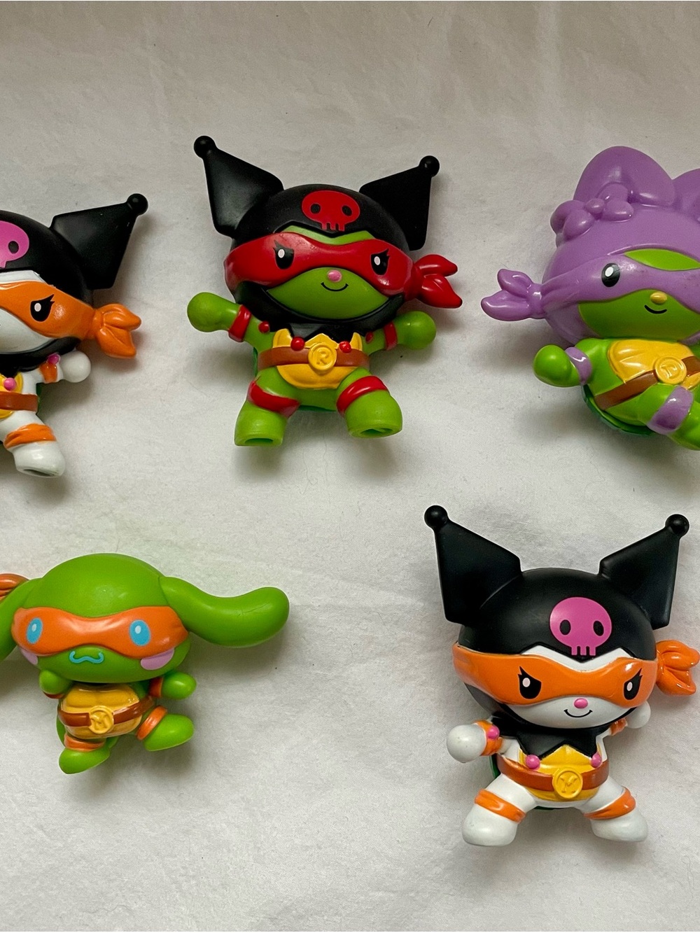 Set of McDonald's Sanrio x Teenage Mutant Ninja Turtles Happy Meal Figures